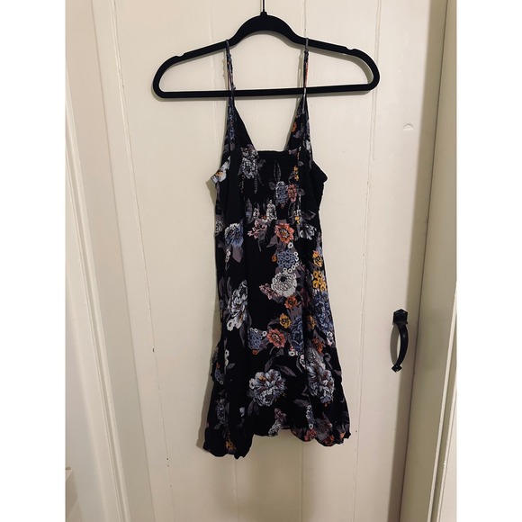 Free People Happy Heart mini ruched dress in a black floral print - Picture 4 of 5
